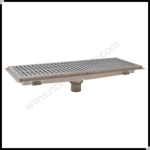 Floor Trough with Gray Fiberglass Grating