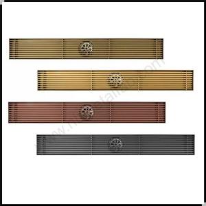 Gold Stainless Steel Concealed Linear Floor Drain